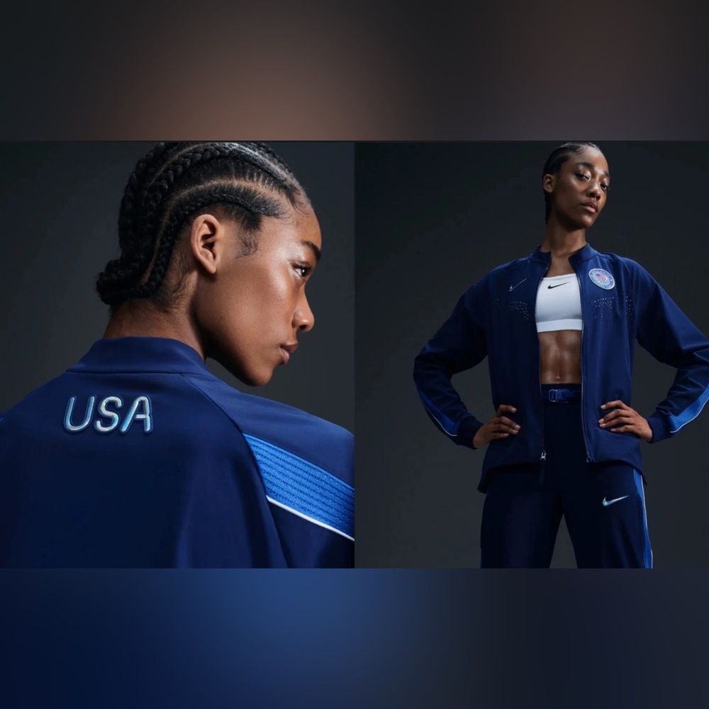 Nike USA Olympic Team Paris 2024 Podium Zip Up Jacket Blue Women’s sz Small - Picture 3 of 5